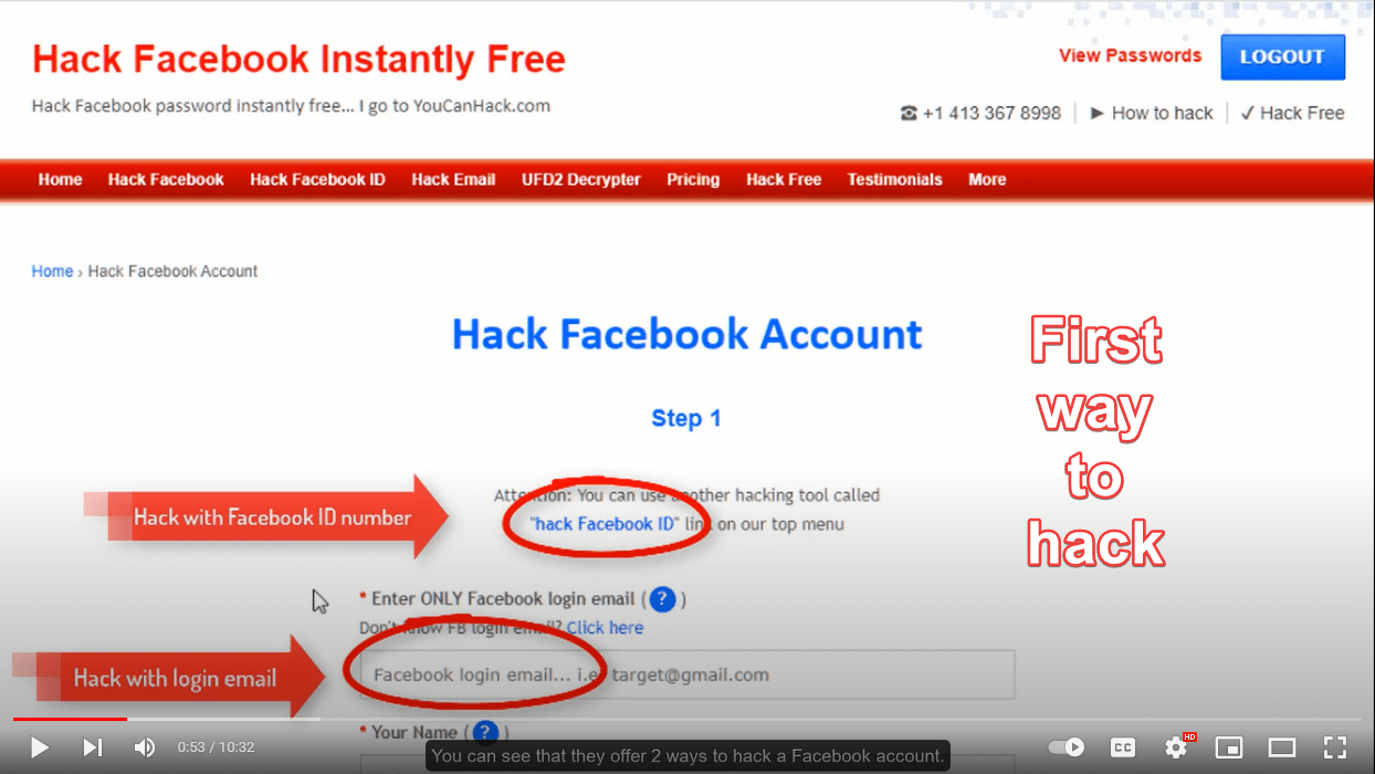 First way to hack Facebook or hack WhatsApp or email account